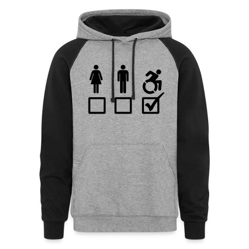A wheelchair user is also suitable - Unisex Colorblock Hoodie
