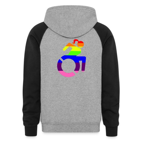 Wheelchair girl LGBT symbol - Unisex Colorblock Hoodie