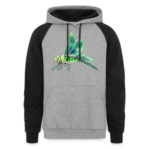 green dragonfly - Unisex Colorblock Hoodie