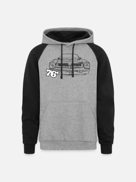 76 FIREBIRD TRANS AM - Unisex Colorblock Hoodie - heather gray/black