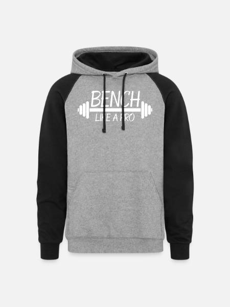 Bench Like A Pro - Unisex Colorblock Hoodie - heather gray/black
