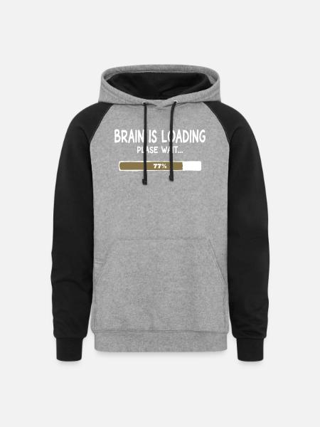 Brain Is Loading Progress - Unisex Colorblock Hoodie - heather gray/black