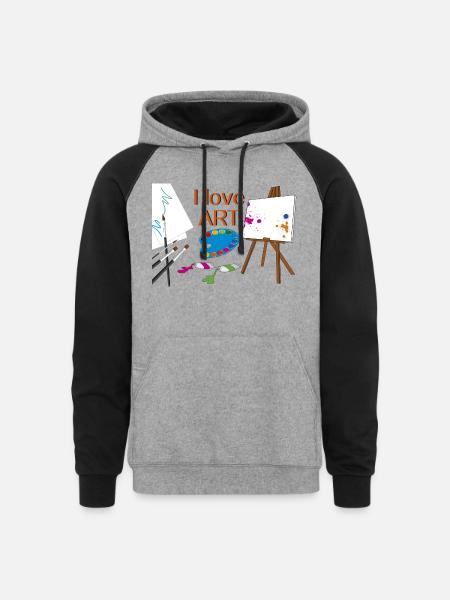 artist - Unisex Colorblock Hoodie - heather gray/black