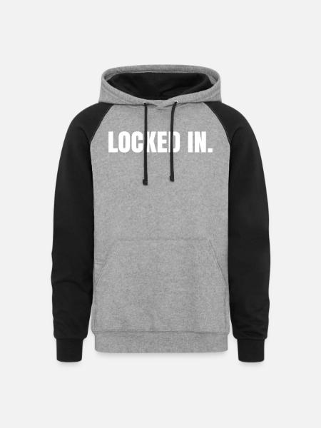 Locked in - Unisex Colorblock Hoodie - heather gray/black