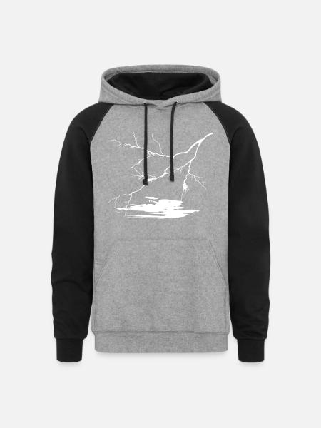 Flash in the night - Unisex Colorblock Hoodie - heather gray/black