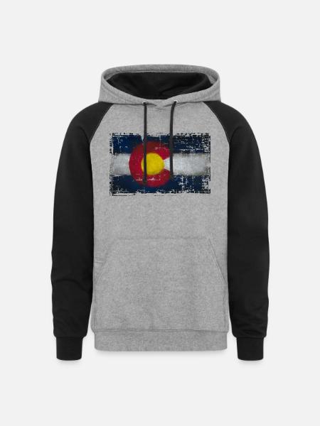 colorado colors - Unisex Colorblock Hoodie - heather gray/black