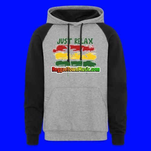 Just relax reggae rasta tropical sunset - Unisex Colorblock Hoodie