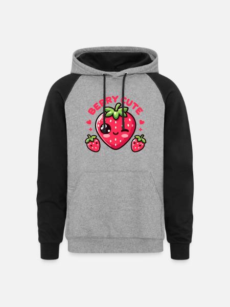 Berry Cute - Unisex Colorblock Hoodie - heather gray/black