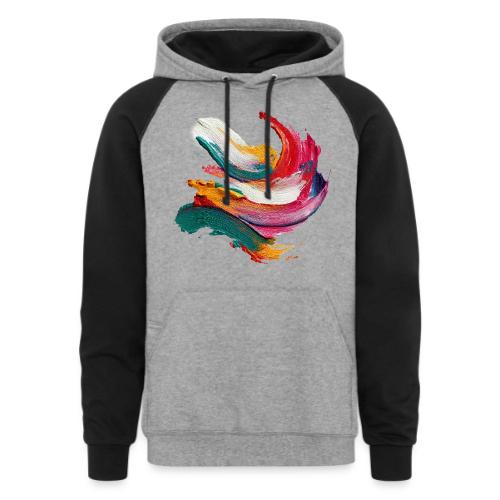 Colorful brushstrokes - Unisex Colorblock Hoodie