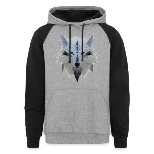 Ivory Grace Wolf - Unisex Colorblock Hoodie