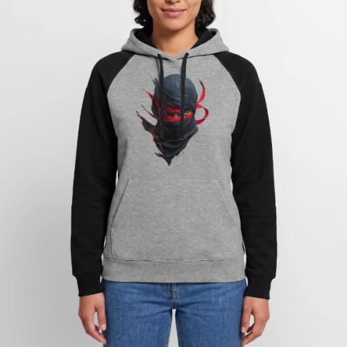 Crimson Stare Ninja - Unisex Colorblock Hoodie