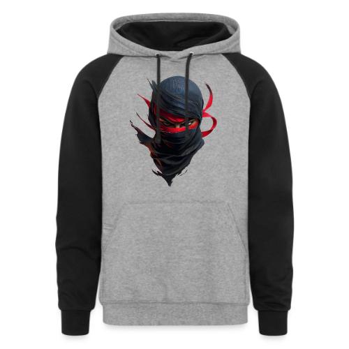Crimson Stare Ninja - Unisex Colorblock Hoodie