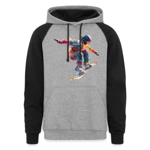 Snowboarding: Frozen Flight - Unisex Colorblock Hoodie