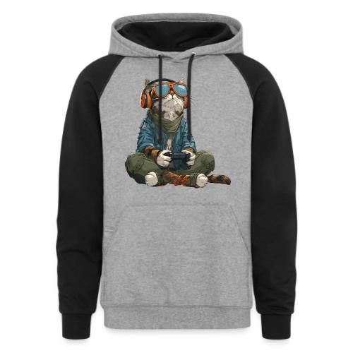 Cat: Purrfect Player - Unisex Colorblock Hoodie