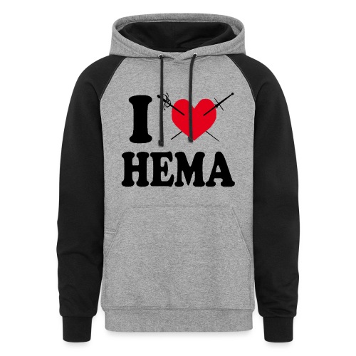 I love HEMA-modified - Unisex Colorblock Hoodie