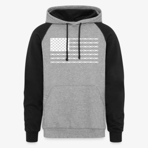 Bicycle Chain American Flag - Unisex Colorblock Hoodie
