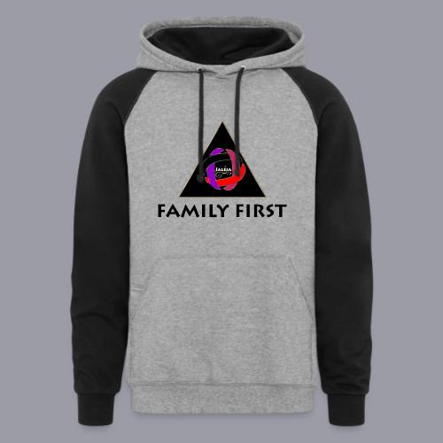 JALEJA FAMILY FIRST (BLACK PRINT) - Unisex Colorblock Hoodie