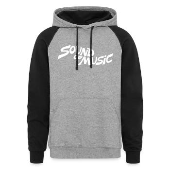 Sound of Music - Unisex Colorblock Hoodie - heather gray/black - Front - AI Model Male 185 light (185cm) & AI Model Female 180 light (180cm)