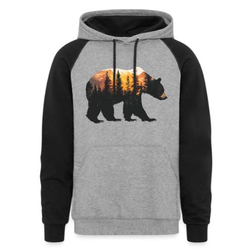 Bear: Sunset Guardian - Unisex Colorblock Hoodie