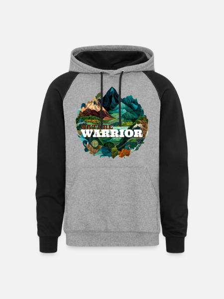 Guardian of the Forest - Unisex Colorblock Hoodie - heather gray/black
