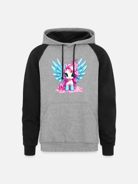 Pegasus - Unisex Colorblock Hoodie - heather gray/black