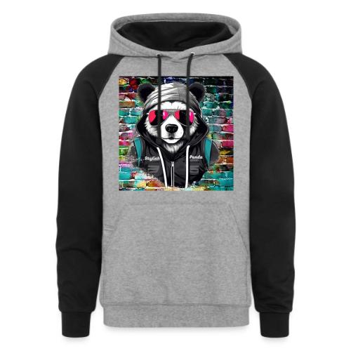 Stylish panda 2 - Unisex Colorblock Hoodie