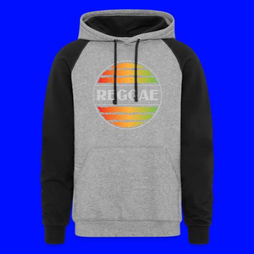 Reggae celebration vibrant rasta music design - Unisex Colorblock Hoodie