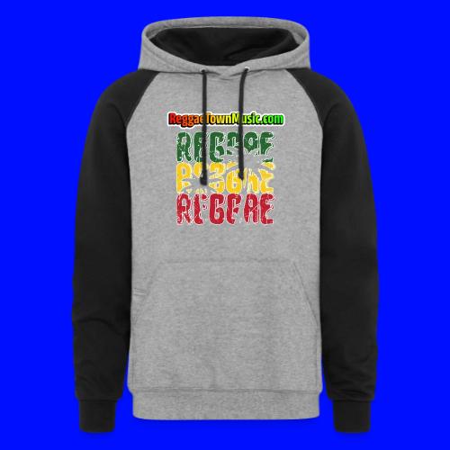 Rasta style reggae music design with classic roots - Molleton à capuche unisexe à couleurs contrastées