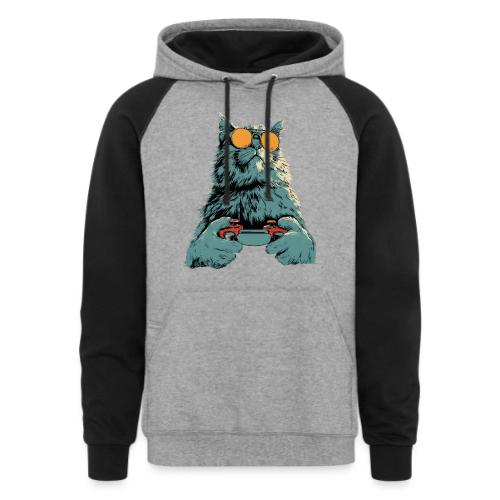 Cat: Fluff Mode On - Unisex Colorblock Hoodie