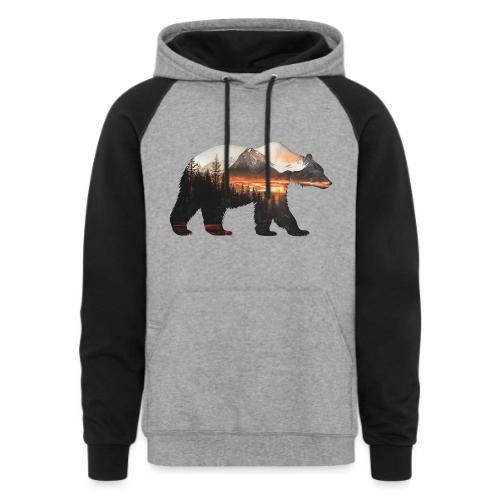 Canada Bear: fiery tones - Unisex Colorblock Hoodie