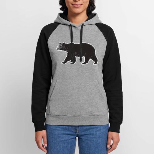 Midnight Black Bear - Unisex Colorblock Hoodie