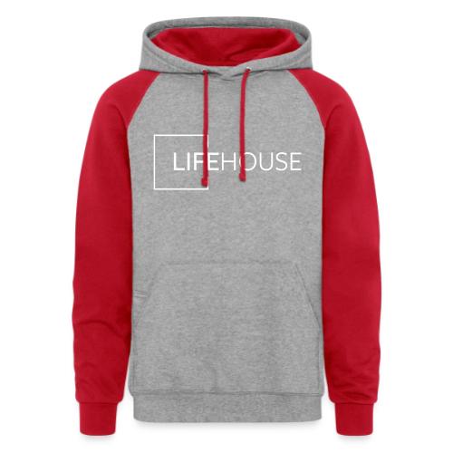 LH Logo White - Unisex Colorblock Hoodie