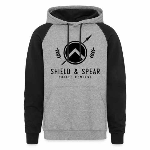 Shield and Spear Black Logo - Unisex Colorblock Hoodie