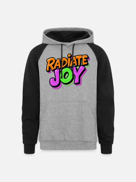 Radiate Joy - Unisex Colorblock Hoodie - heather gray/black