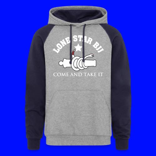 Lone Star BJJ - Come and Take It - White and Red - Unisex Colorblock Hoodie