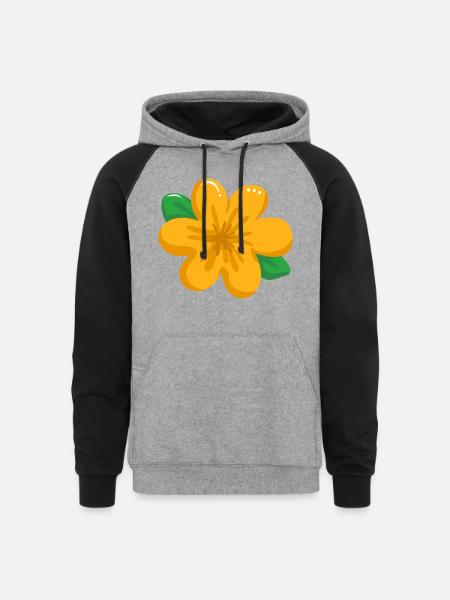 flower 1 1 - Unisex Colorblock Hoodie - heather gray/black