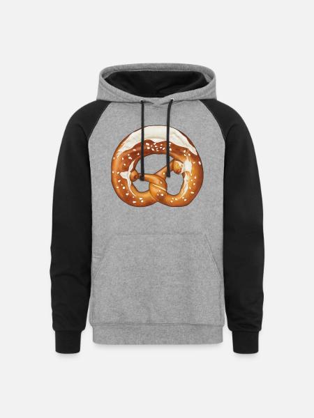 Pretzel - Unisex Colorblock Hoodie - heather gray/black
