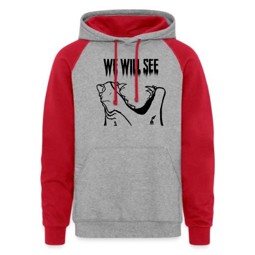We Will See (Black) - Unisex Colorblock Hoodie