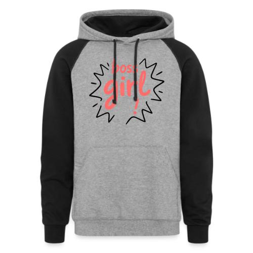 Boss Girl Bold Feminist Statement - Unisex Colorblock Hoodie