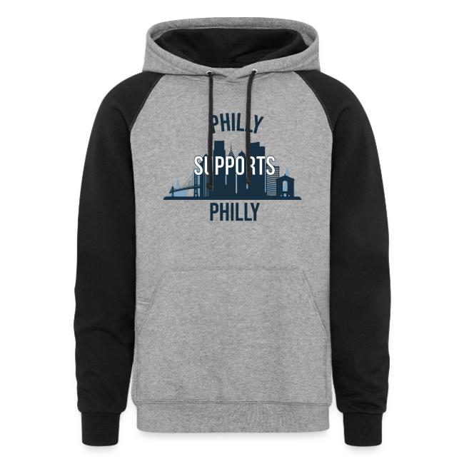 Philly Supports Philly skyline blue transparentbg
