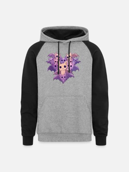 Bats - Unisex Colorblock Hoodie - heather gray/black