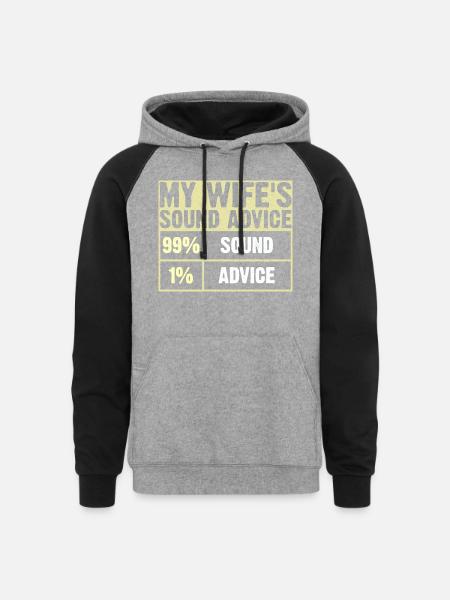 My Wife Sound Advice - Unisex Colorblock Hoodie - heather gray/black