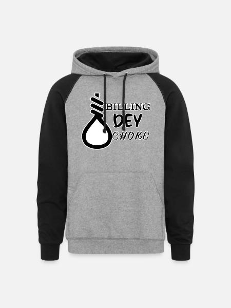 Billing is choking funny - Unisex Colorblock Hoodie - heather gray/black