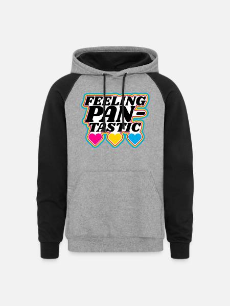 Feeling Pan Tastic - Unisex Colorblock Hoodie - heather gray/black