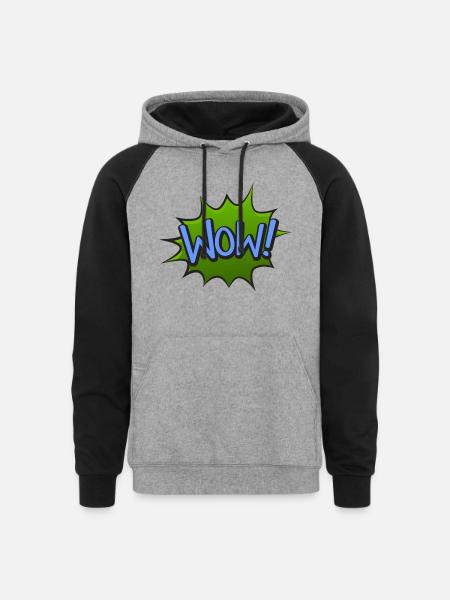 WOWscape - Unisex Colorblock Hoodie - heather gray/black