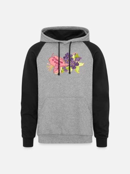 Everyone Is Queer - Unisex Colorblock Hoodie - heather gray/black