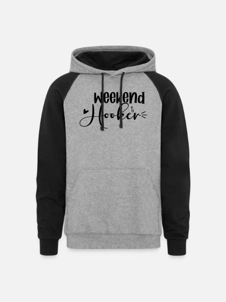 Weekend Hooker - Unisex Colorblock Hoodie - heather gray/black