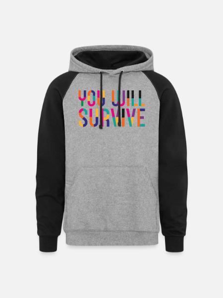 You Will Survive - Unisex Colorblock Hoodie - heather gray/black