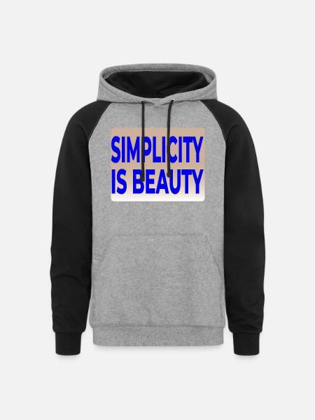 SIMPLICITY IS BEAUTY T-SHIRT - Unisex Colorblock Hoodie - heather gray/black