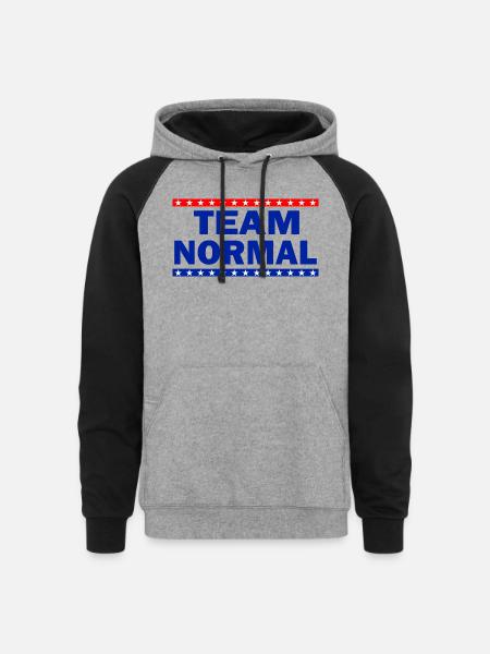 Team Normal - Unisex Colorblock Hoodie - heather gray/black
